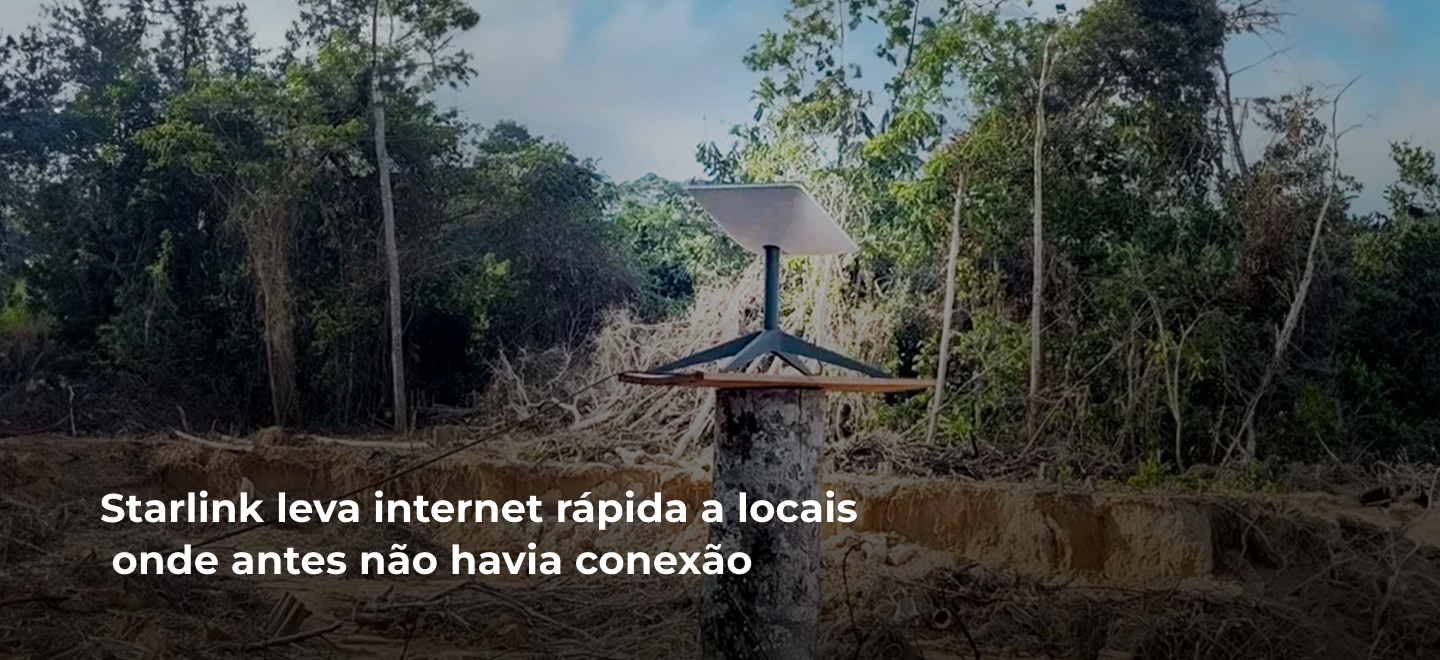 Antena Starlink em área rural