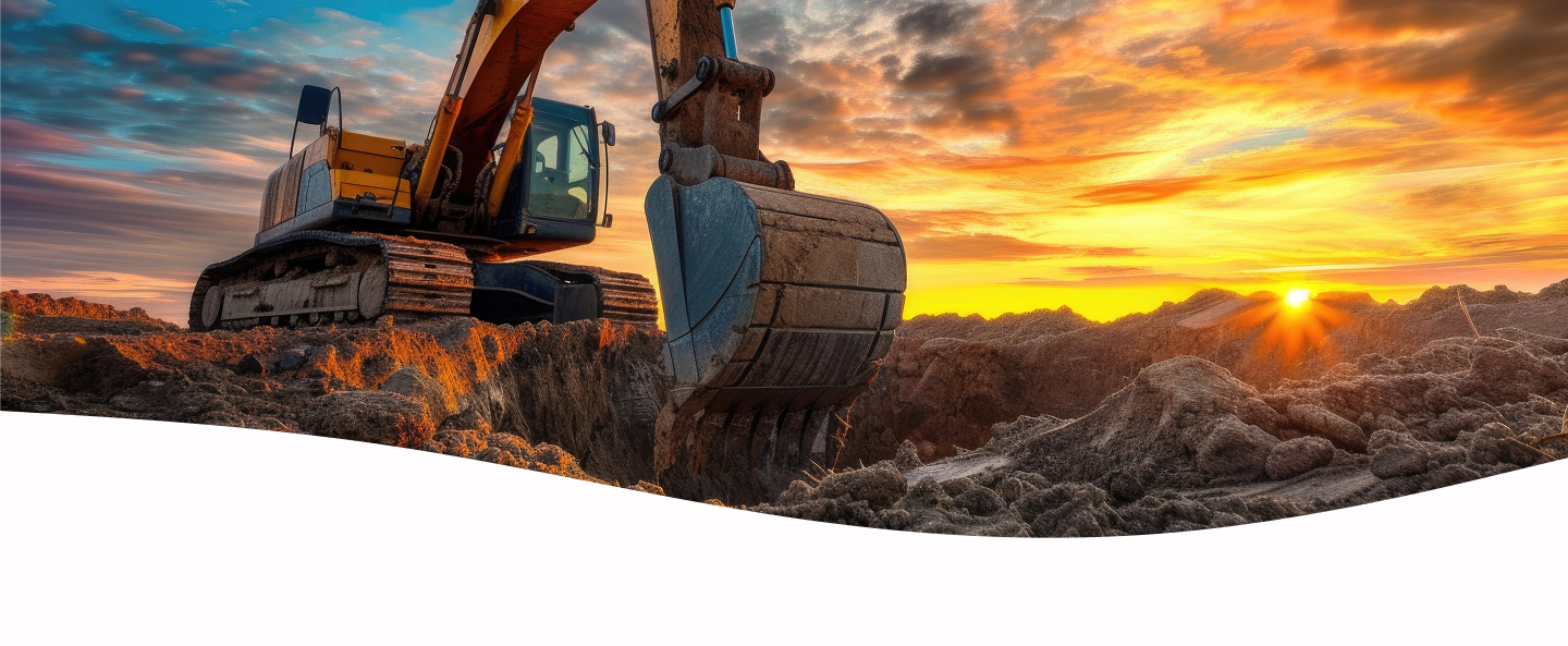 Escavadeira em operação de mineração