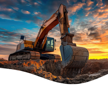 Escavadeira em operação de mineração