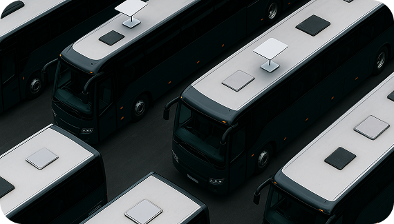 Frota de veículos com equipamentos técnicos